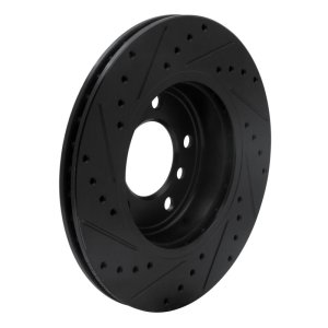 BMW 325CI Brake Rotor (1) - Front Right - R1 Concepts - Drilled & Slotted - Black - `99-`08